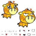 Lovely little big head giraffe expressions set