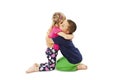 Lovely little brother embracing his baby siste Royalty Free Stock Photo