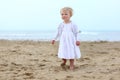 Lovely little girl playing on the beach Royalty Free Stock Photo