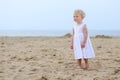 Lovely little girl playing on the beach Royalty Free Stock Photo