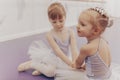 Lovely little ballerinas at the dance studio Royalty Free Stock Photo