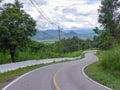 A mountain road in northern Thailand offers scenic views Royalty Free Stock Photo