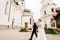 Lovely moment of the young couple in the wedding day Royalty Free Stock Photo