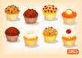 Lovely muffins with different flavors and crispy crust