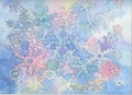 Pastel Snowflakes Watercolor Card Painting