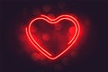 Lovely neon red heart valentines day background Royalty Free Stock Photo