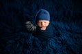 Lovely newborn baby boy sleaping in potato pose