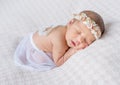 Lovely newborn girl sleeping on her stomach Royalty Free Stock Photo