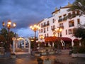 Lovely night scene of an hotel in Puerto Banus, Spain