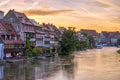 The lovely old fishermen houses in Bamberg before sunrise