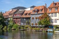 The lovely old fishermen houses at the river Regnitz Royalty Free Stock Photo