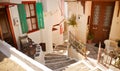 Lovely old Greek street, Vathi, Samos Royalty Free Stock Photo