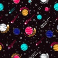 Lovely outer space planets vector Royalty Free Stock Photo