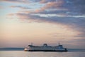 Ferry Boat Crossing Elliott Bay from Seattle to Bainbridge Island. Royalty Free Stock Photo