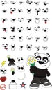 Lovely panda bear kid cartoon expressions set