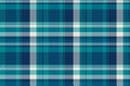 Lovely pattern fabric texture, fluffy plaid vector check. Geometric textile background tartan seamless in cyan and blue colors
