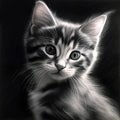 cute cat charcoal art