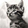 cute cat charcoal art