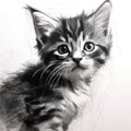 cute cat charcoal art