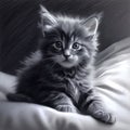 cute cat charcoal art