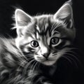 cute cat charcoal art