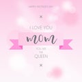 lovely pink mother s day card vector illustration