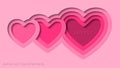 Lovely Pink Paper Cut Background Vector With Deep Heart Paper Cut Flat Style Royalty Free Stock Photo