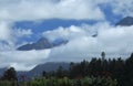 Lovely pinnacles enfolded by clouds