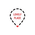 Lovely place logo like dotted geotag Royalty Free Stock Photo