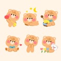 Lovely Playful Teddy Bear Simple Mascot Illustration