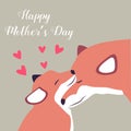 Lovely postcard with foxes for Mothers Day