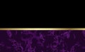 Lovely purple marble background with gold. Vector