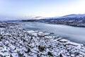 Winter aerial view of Tromso Norway Northern Europe Royalty Free Stock Photo