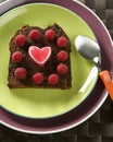 Lovely raspberryes and heart cake