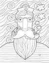 Lovely sailor coloring page. Outline illustration for kids and adults.