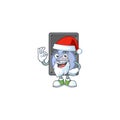 A lovely Santa hard disk mascot picture style with ok finger