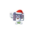 A lovely Santa retro camera mascot picture style with ok finger
