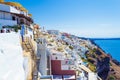 Lovely Santorini Caldera cliff edge Fira village architecture Cyclades Greece Royalty Free Stock Photo