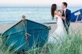 Lovely scene of bride and groom Royalty Free Stock Photo