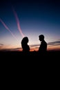 Lovely scene of bride and groom Royalty Free Stock Photo