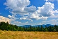 Summer landscape in countryside of Low Beskids Beskid Niski, Poland Royalty Free Stock Photo