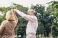 Lovely senior elderly smiling couple man and woman Royalty Free Stock Photo