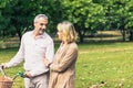 Lovely senior elderly smiling couple man and woman Royalty Free Stock Photo