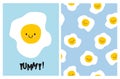 Lovely Simple Nursery Art with Happy Fried Eggs.