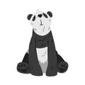 Lovely Sitting Panda Bear, Cute Funny Wild Animal Cartoon Style Vector Illustration on White Background