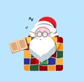 Lovely sleeping Santa Claus. Christmas symbol. Stylized characte Royalty Free Stock Photo