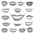Lovely smiles & collection print of lips set