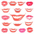 Lovely smiles & collection print of lips set