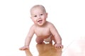 Lovely smiling baby 6 month old in diaper Royalty Free Stock Photo