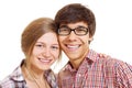 Lovely smiling teenage couple Royalty Free Stock Photo